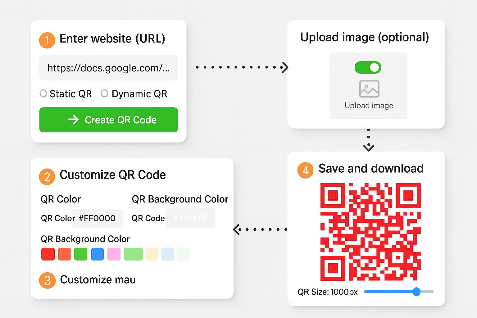 qrcode-gen एप्लिकेशन के साथ QR कोड्स के लिए रंग कैसे बनाएं